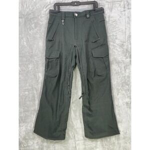 686 Mannual Insulated‎ nfiDRY Mens Small Pants 10000mm Snowboard Ski Gray Adjust